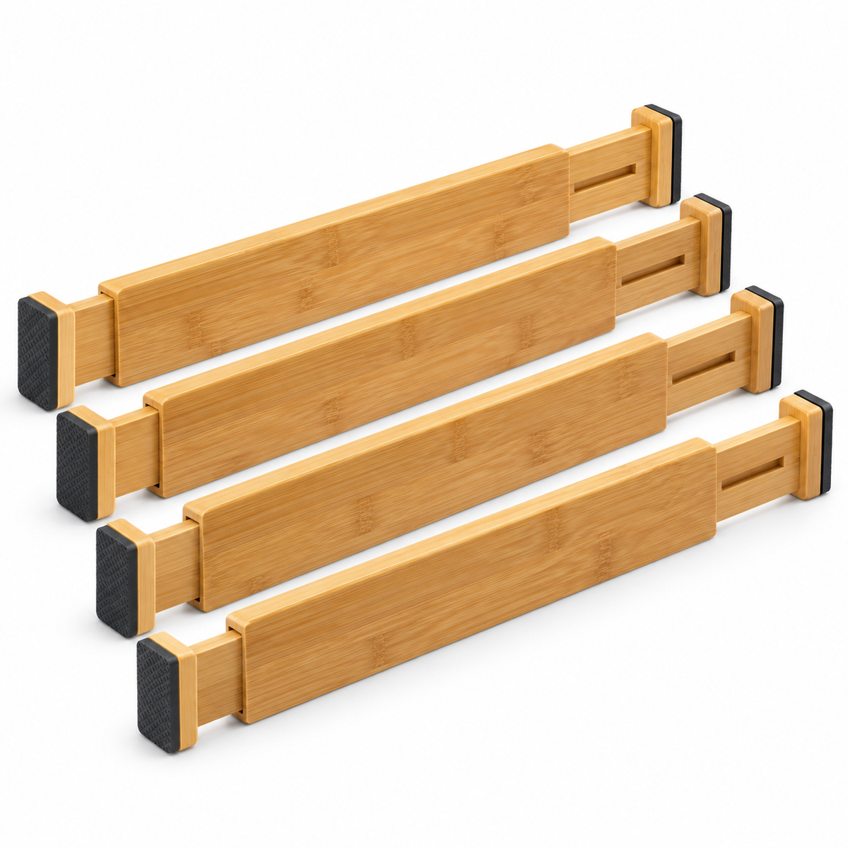 Bamboo Adjustable Drawer Dividers, Set of 4