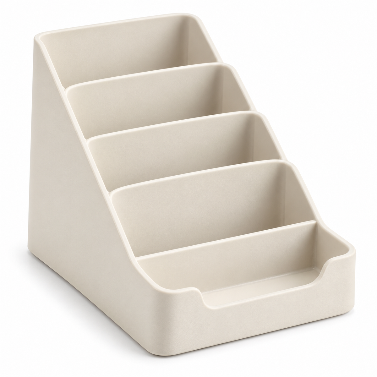 Ivory Stepped Remote Control Organizer with Front Pocket