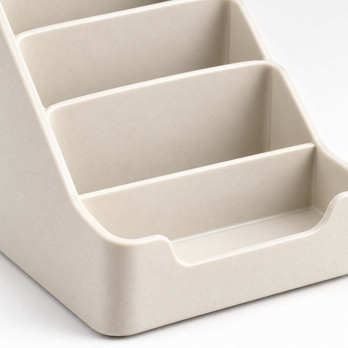 Ivory Stepped Remote Control Organizer with Front Pocket